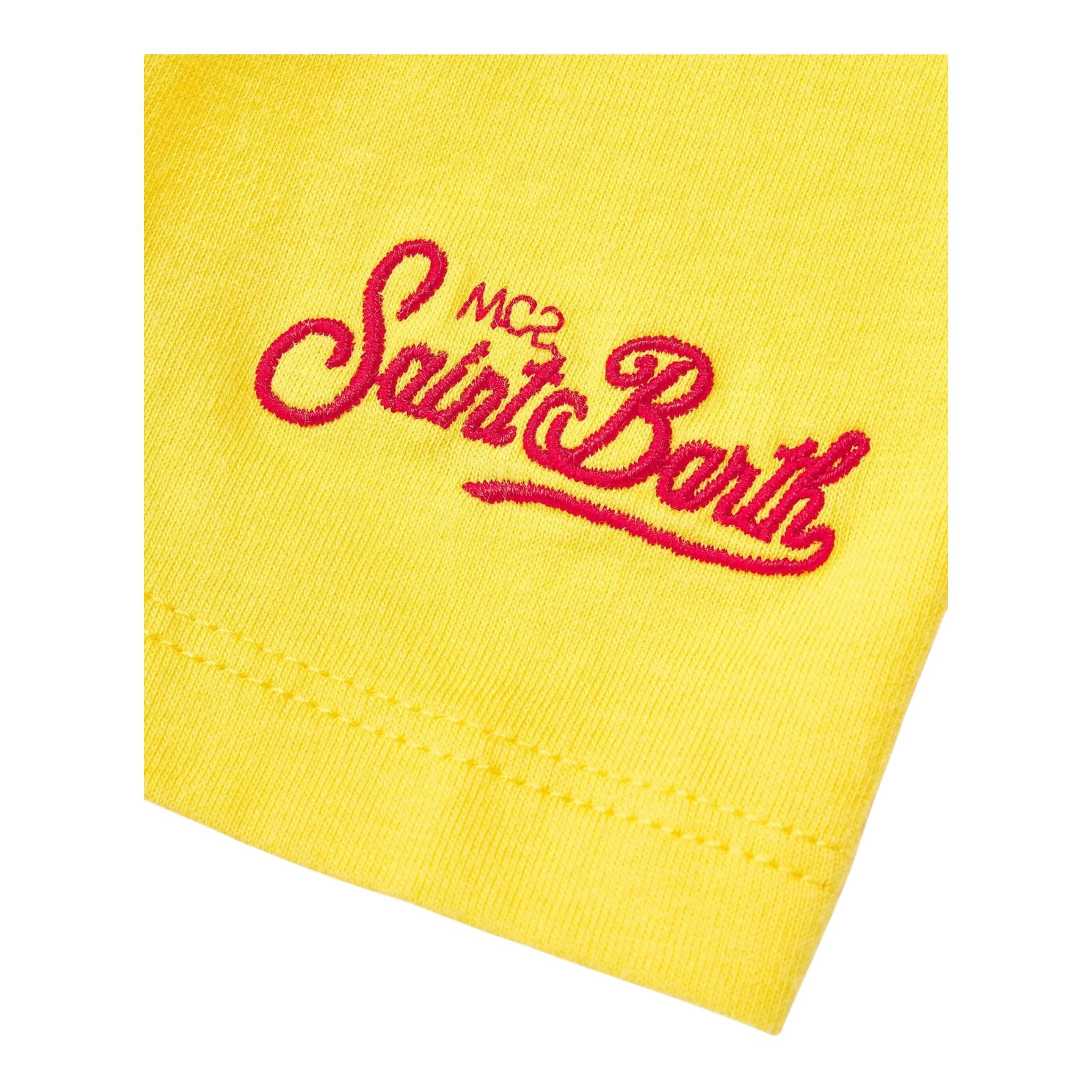 Saint Barth T-Shirt Girocollo Tinta Unita con Stampa Spiderman per Bambino TSH00010343 GIALLO SAINT BARTH 