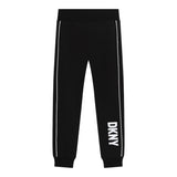 Dkny Pantalone Tuta Tinta Unita Con Stampa Logo Nero Per Bambino