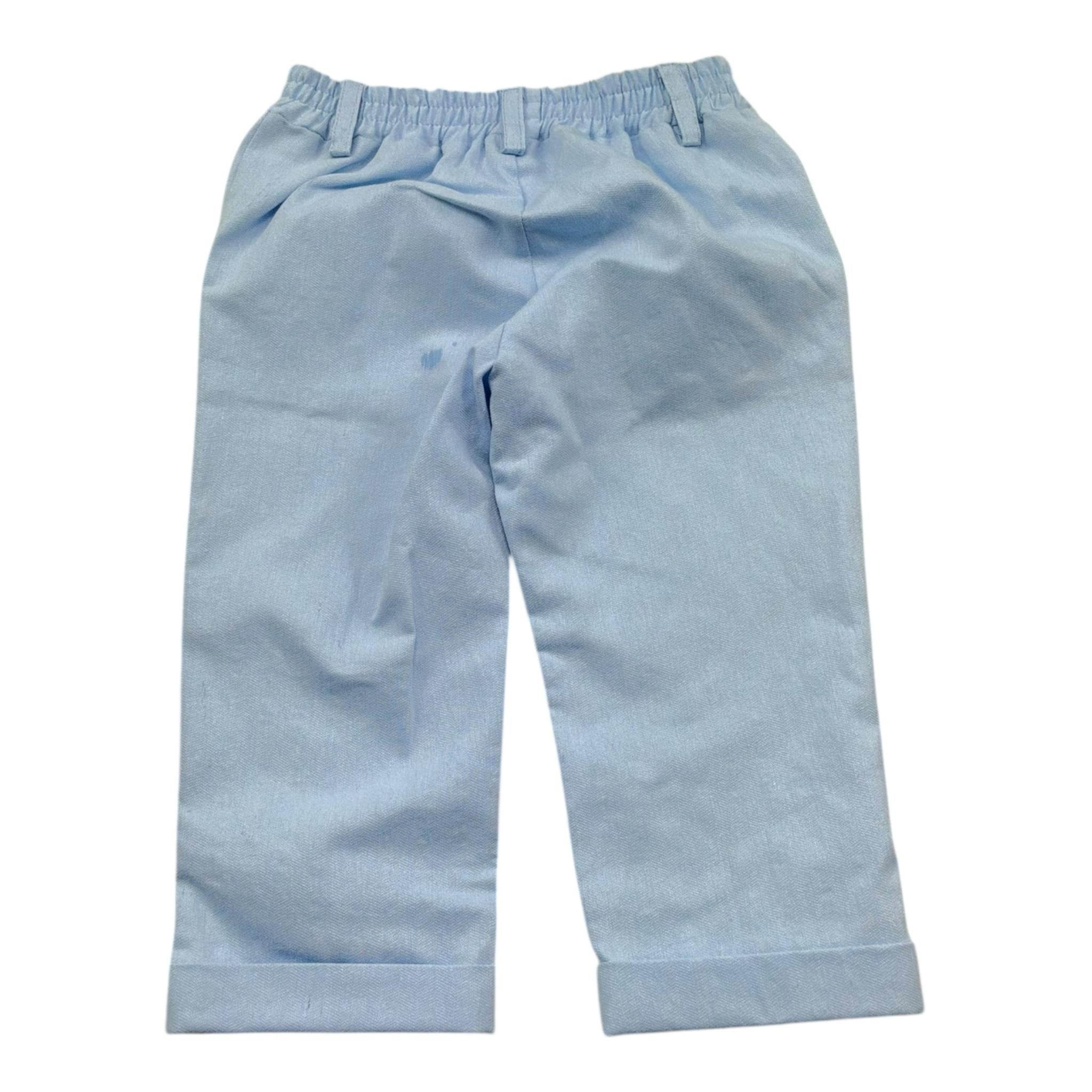 Le Bebe' Pantalone Tinta Unita con Elastico In Vita per Neonato LBB5351 AZZURRO LE BEBE' 