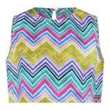 Odi Et Amo Completo Top-Gonna Tinta Multicolor Con Fantasia Astratta Multicolor Per Bambina