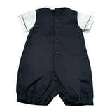 Aletta Pagliaccetto Bicolore con Papillion per Neonato MA22030 BIANCO/BLU ALETTA 