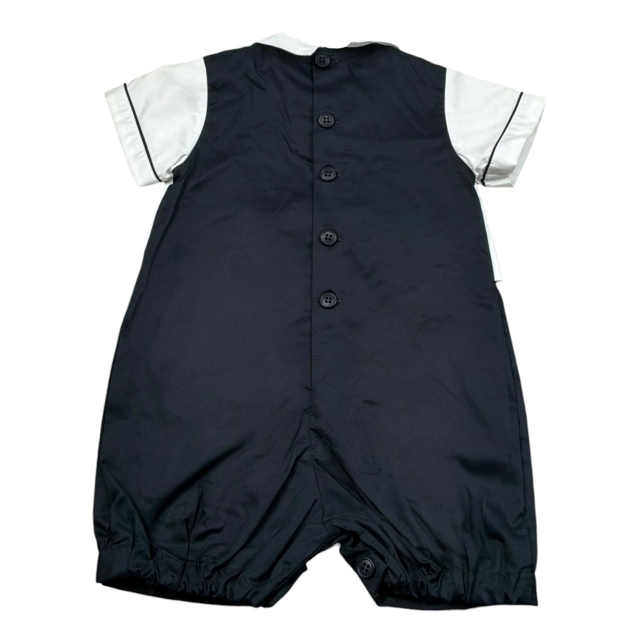 Aletta Pagliaccetto Bicolore con Papillion per Neonato MA22030 BIANCO/BLU ALETTA 