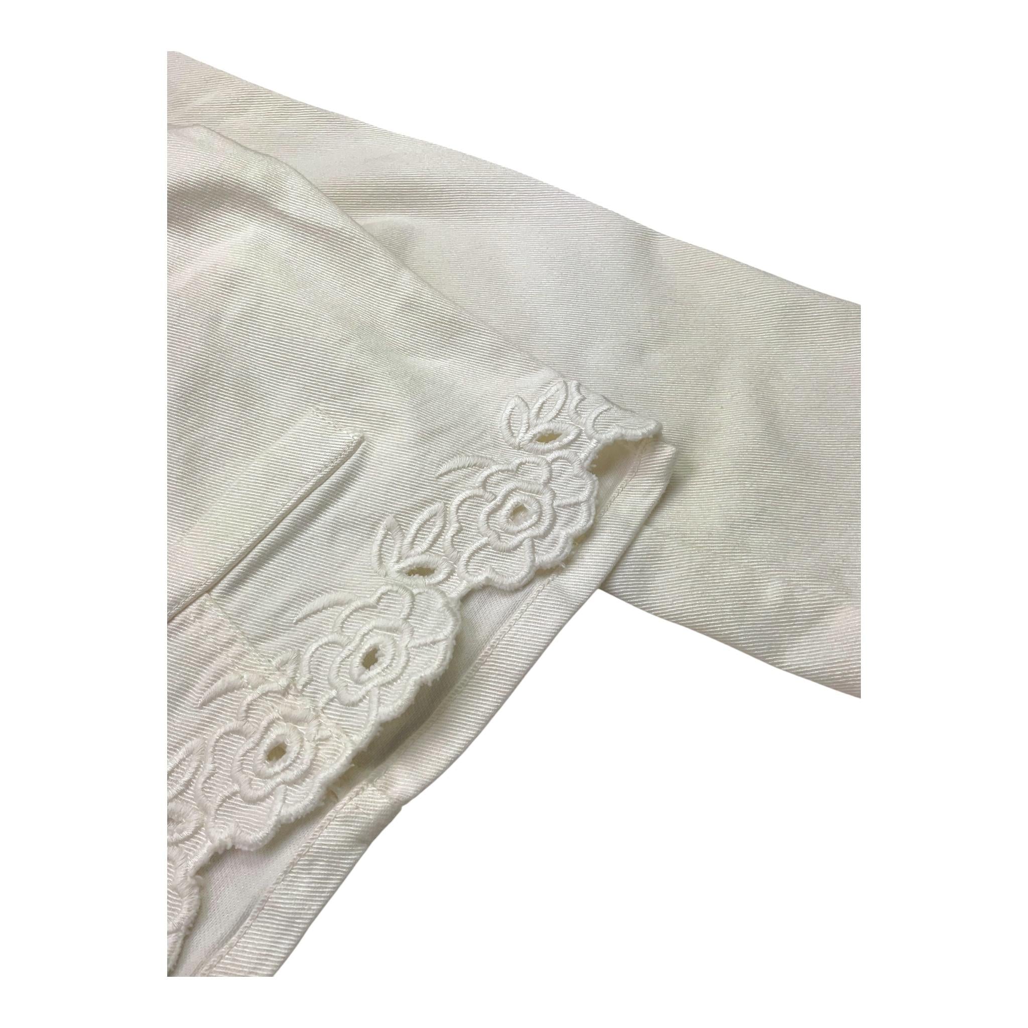Fracomina Giubbino Crop Tinta Unita con Ricami per Bambina FM0574 BIANCO FRACOMINA 