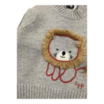 IL GUFO maglia girocollo tinta unita con ricami Grigio per Neonato A24MA466EM220 GRIGIO IL GUFO 