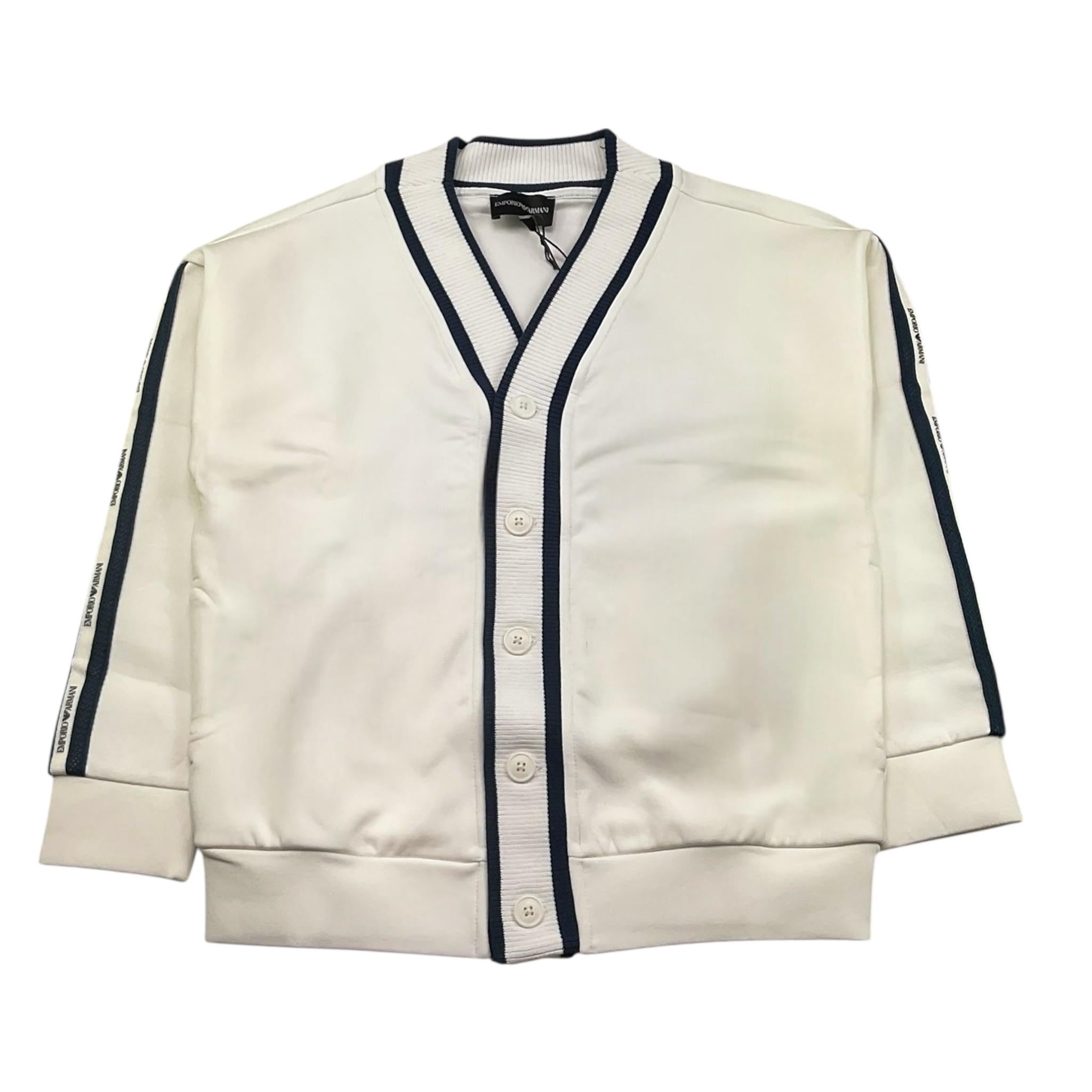 Emporio Armani Cardigan Tinta Unita Scollo A V per Bambino EB000147 BIANCO EMPORIO ARMANI 