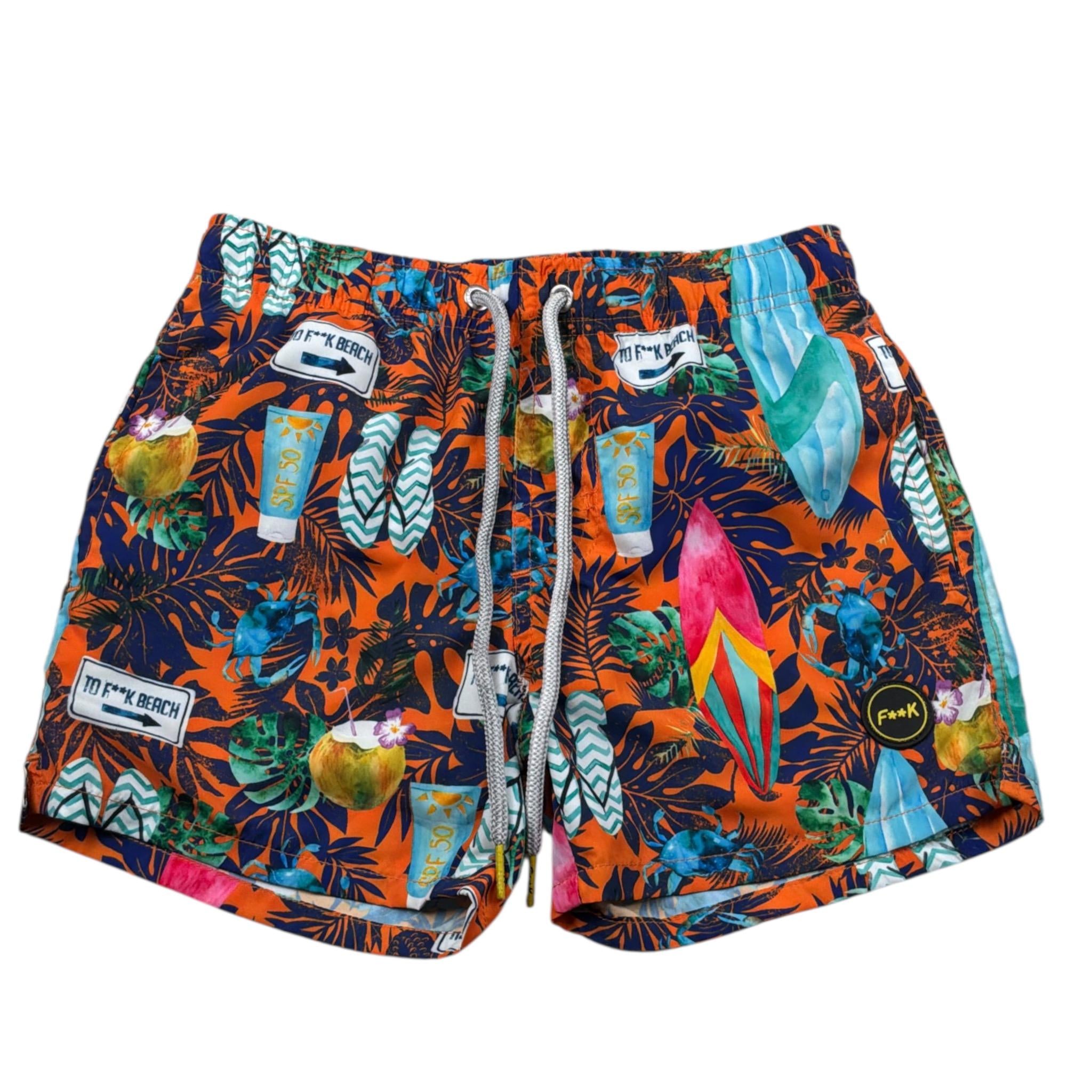 F**K Costume Modello Boxer con Stampa Multicolor per Bambino FJ204027U MULTICOLOR F**K 