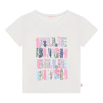 BillIEBLUSH t-shirt tinta unita girocollo con paillettes Bianco per Bambina U20493J BIANCO BillIEBLUSH 