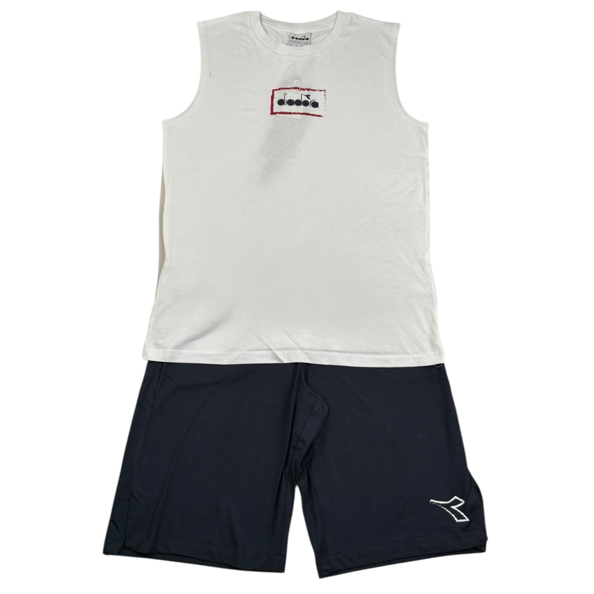 Diadora Completo 2 Pezzi Canotta-Bermuda per Bambino 102181712 BIANCO/BLU DIADORA 