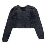 MET maglia girocollo tinta unita con stampa Nero per Bambina ME486 NERO MET 