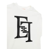 Elisabetta Franchi T-Shirt Girocollo Tinta Unita con Logo per Bambina EFTS217 BIANCO ELISABETTA FRANCHI 