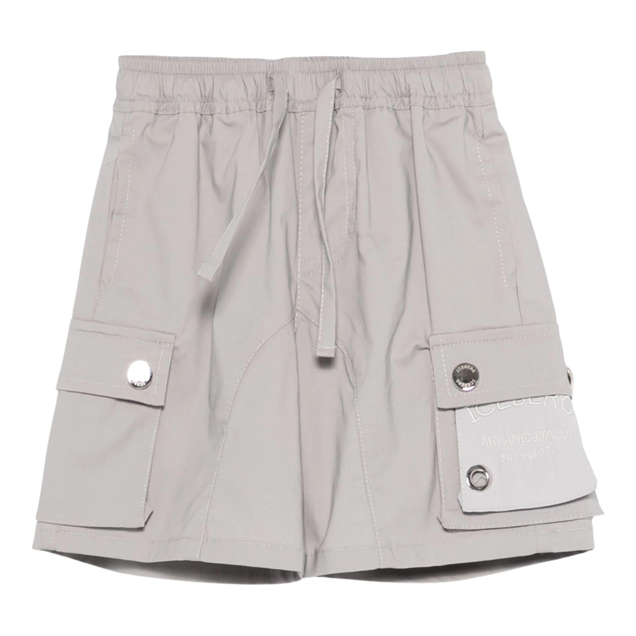 Iceberg Bermuda Tinta Unita con Elastico In Vita per Neonato BMICE5113B GRIGIO ICEBERG 