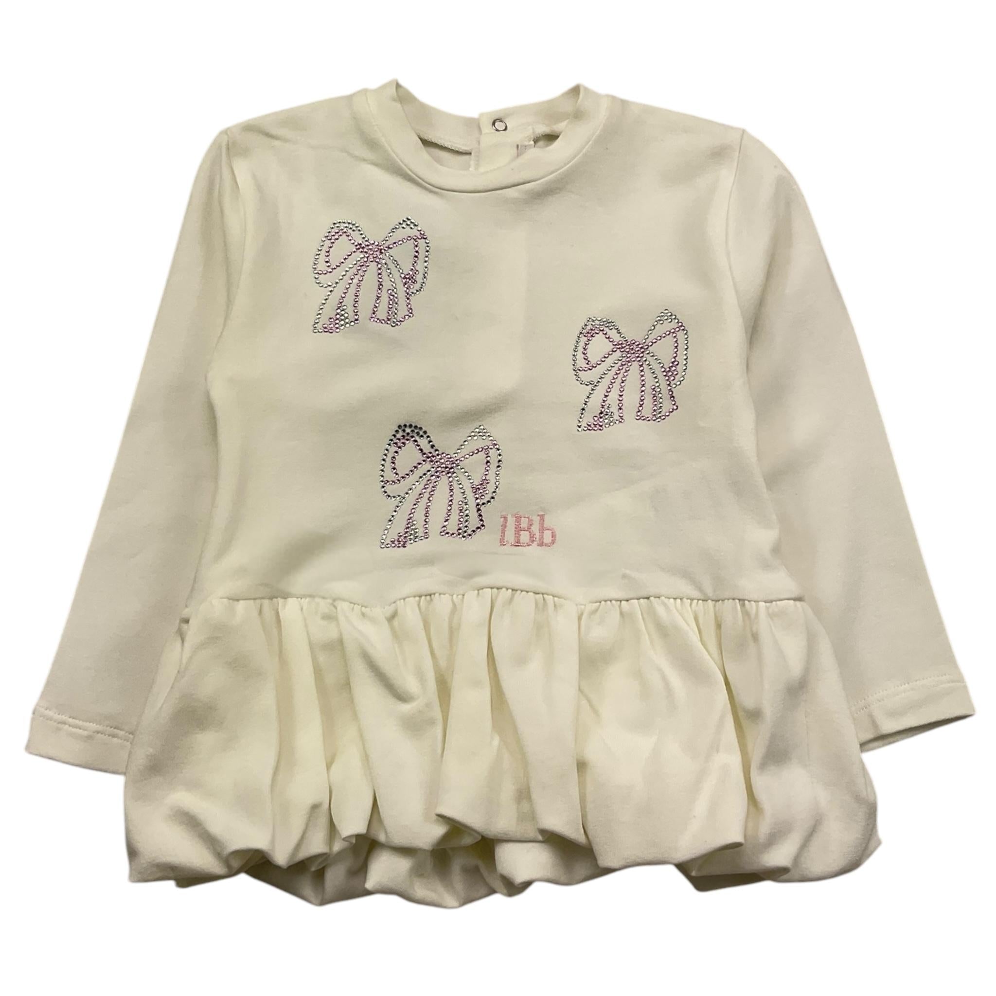 LE BEBE' shirt girocollo tinta unita con brillantini Panna per Neonata LBG6154 PANNA LE BEBE' 
