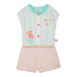 Billieblush Tuta Intera Tricolore con Bottoni Mezza Manica per Neonata U21028 BIANCO BillIEBLUSH 