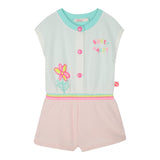 Billieblush Tuta Intera Tricolore con Bottoni Mezza Manica per Neonata U21028 BIANCO BillIEBLUSH 