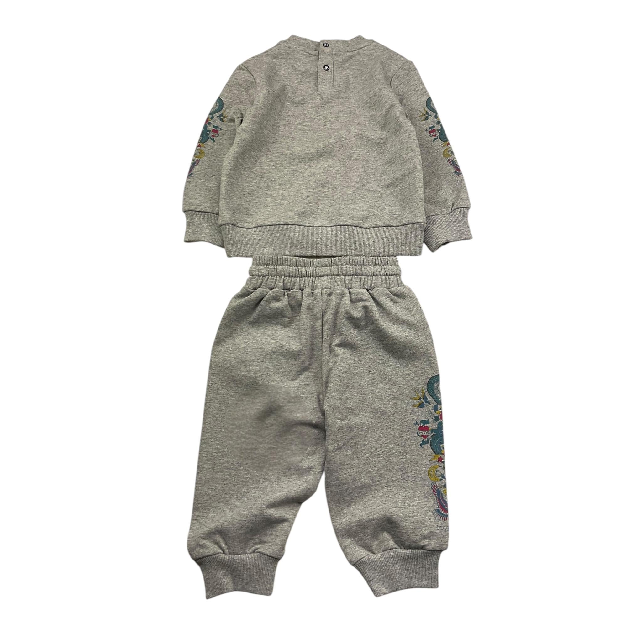 JOHN RICHMOND completo tinta unita 2pz felpa-pantalone Grigia per Neonato RIA25038CF GRIGIO JOHN RICHMOND 