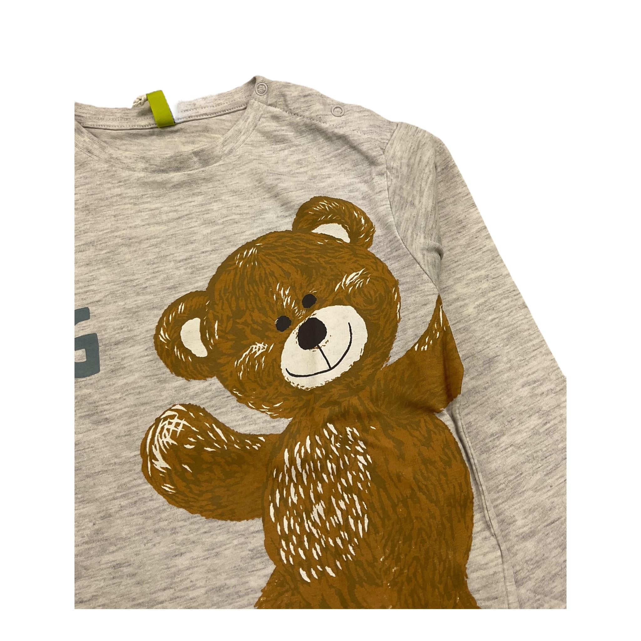 LOSAN shirt girocollo tinta unita con stampa in contrasto Grigio per Bambino LBBAP0303 GRIGIO LOSAN 