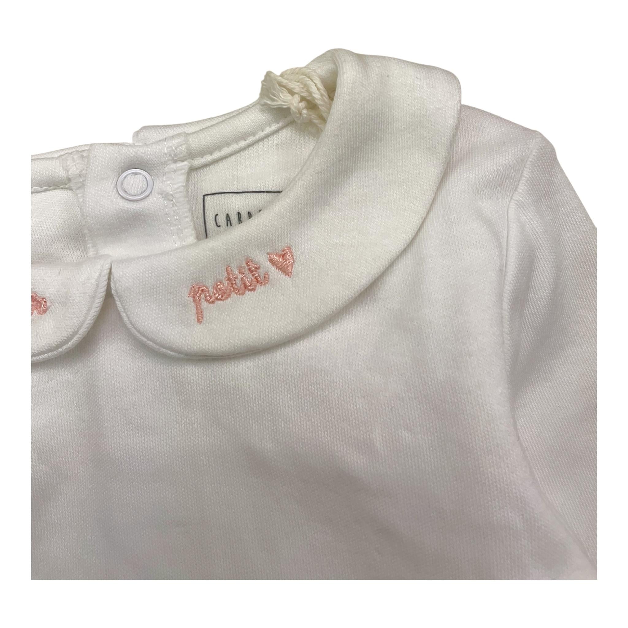 CARRE'MENT BEAU body tinta unita con colletto con ricamo Bianco per Neonata Y30172 BIANCO CARRE'MENT BEAU 