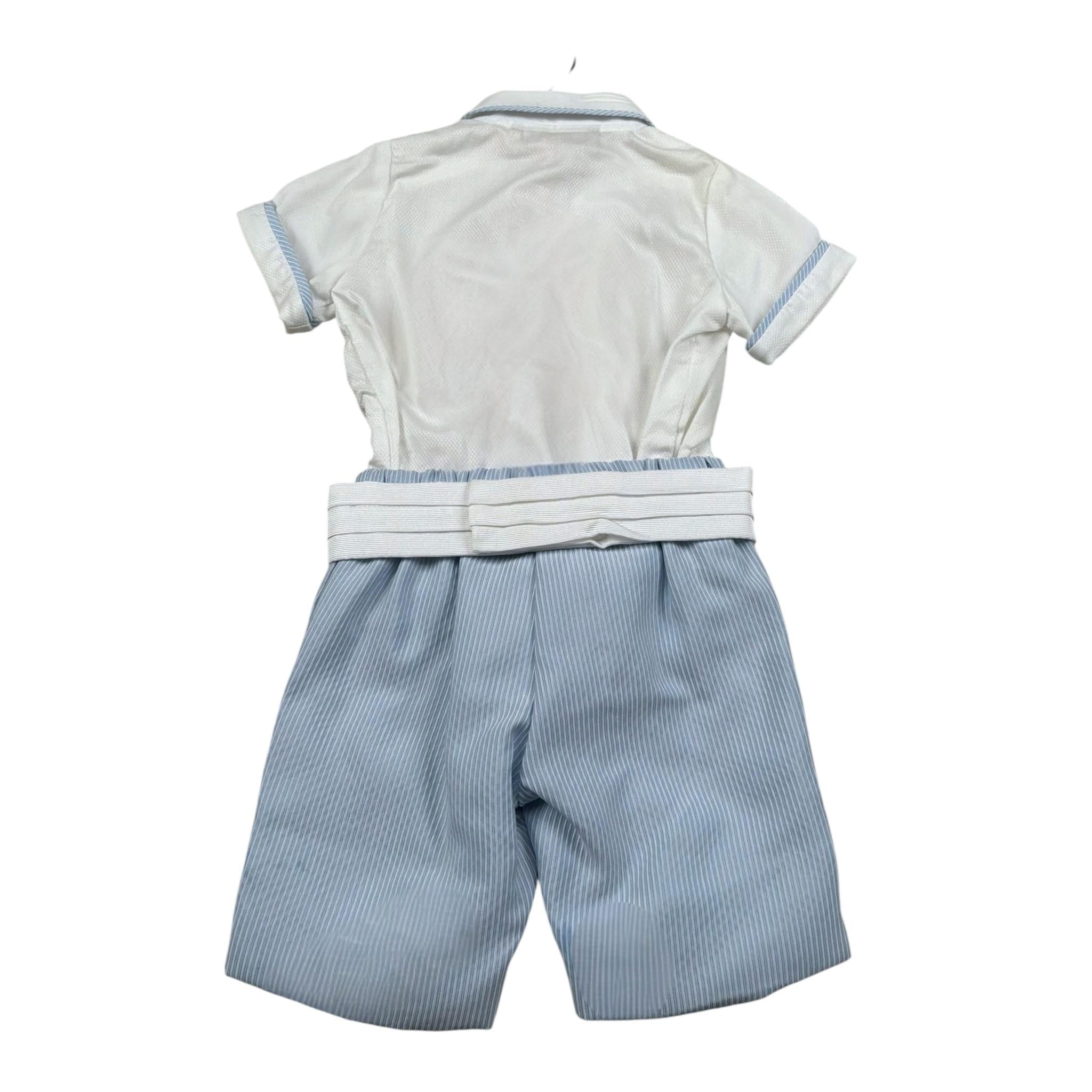 La Stupenderia Completo 2 Pezzi Camicia-Bermuda Bicolore Bianco/Azzurro per Neonato CCCT71X BIANCO/AZZURRO LA STUPENDERIA 