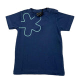F**K T-Shirt Tinta Unita Girocollo Con Stampa Blu Per Neonato