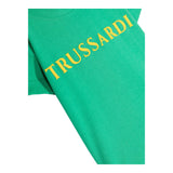 Trussardi T-Shirt Girocollo Tinta Unita con Stamapa Logo Verde per Neonato