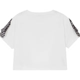 Monnalisa T-Shirt Girocollo Tinta Unita con Stampa Cuore per Bambina 119605 BIANCO MONNALISA 