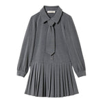 TWINSET abito tinta unita con cravatta Grigio per Bambina 242GJ2131 GRIGIO TWINSET 