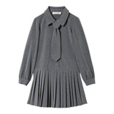 TWINSET abito tinta unita con cravatta Grigio per Bambina 242GJ2131 GRIGIO TWINSET 