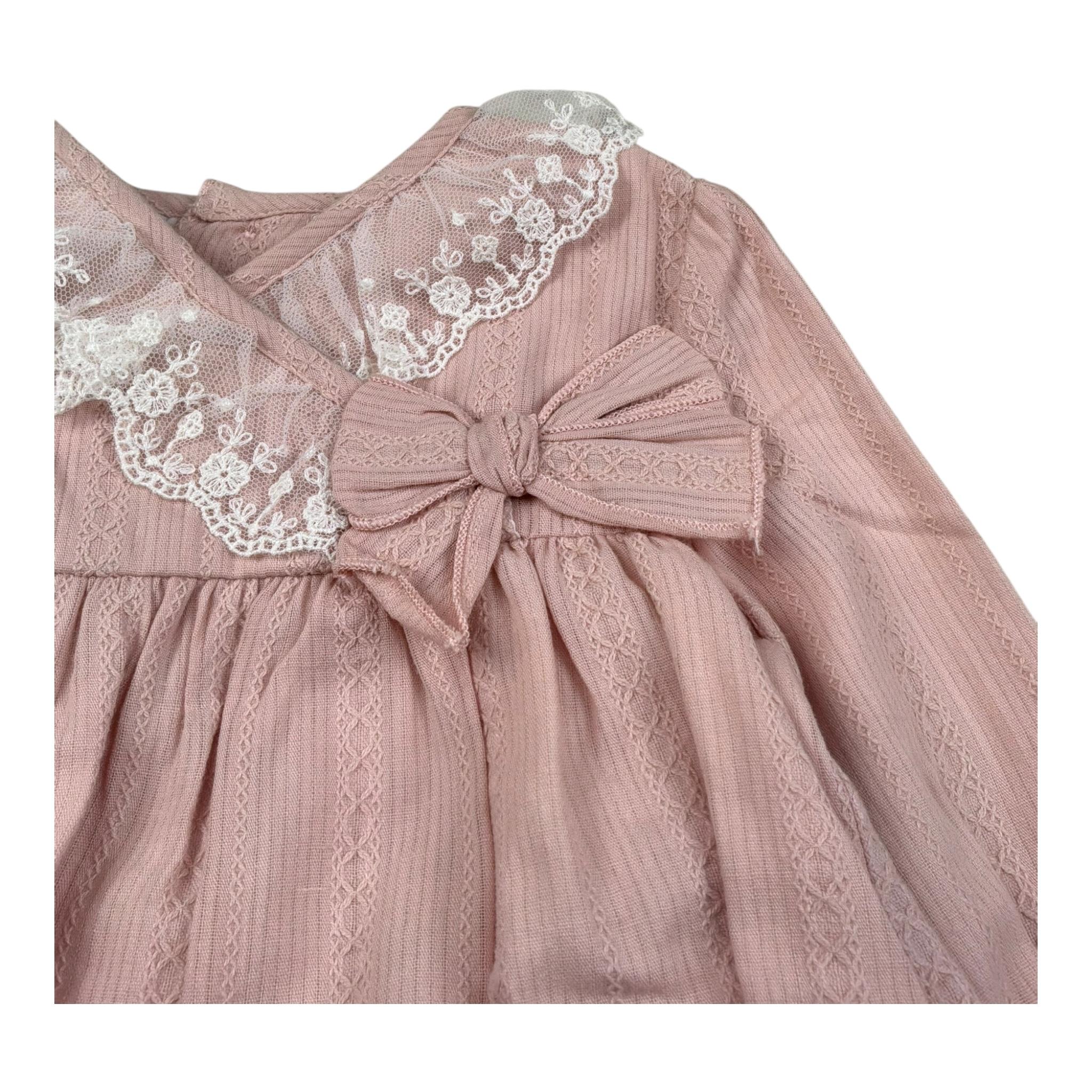 Paz Rodriguez Abito Manica Lunga Tinta Unita con Culotte per Neonata 004152083 ROSA PAZ RODRIGUEZ 