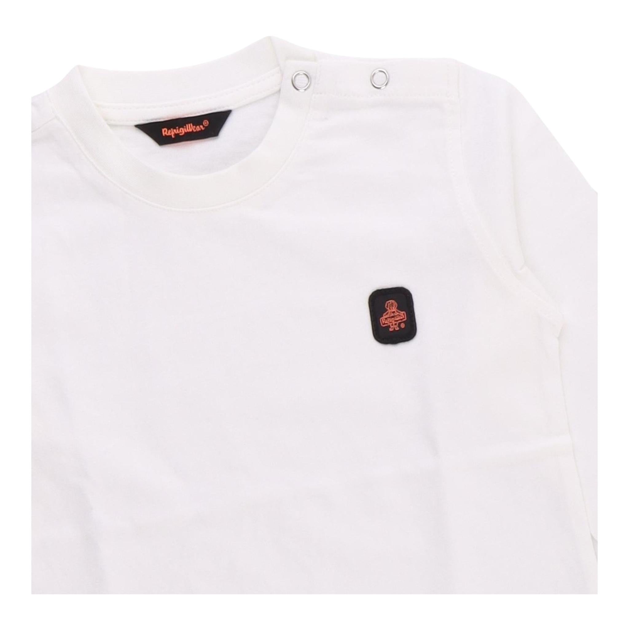 REFRIGIWEAR shirt tinta unita girocollo con logo Bianco per Neonato RWN846 BIANCO REFRIGIWEAR 