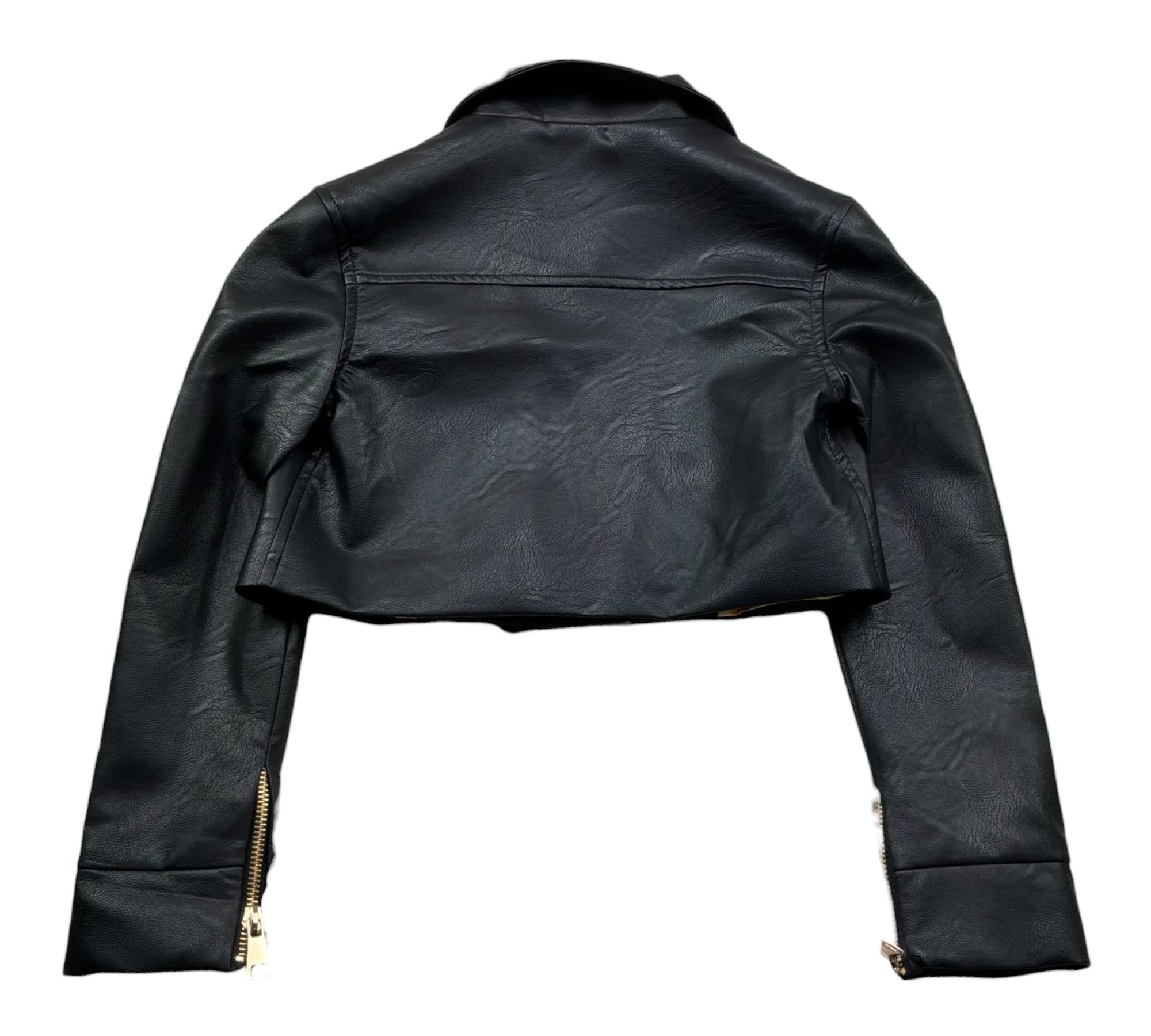 Just Cavalli Chiodo In Ecopelle Tinta Unita per Bambina JGP26167GB NERO JUST CAVALLI 