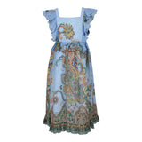 Etro Abito Tinta Unita con Fantasia per Bambina GW1B82X AZZURRO ETRO 