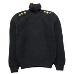 BALMAIN maglia collo alto tinta unita con bottoni in contrasto Nero per Bambina 6R9B40 NERO BALMAIN 