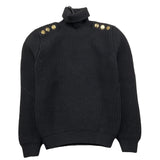 BALMAIN maglia collo alto tinta unita con bottoni in contrasto Nero per Bambina 6R9B40 NERO BALMAIN 