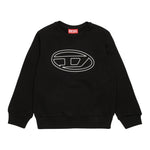 DIESEL felpa chiusa girocollo tinta unita con stampa Nero per Bambino J01787X NERO DIESEL 