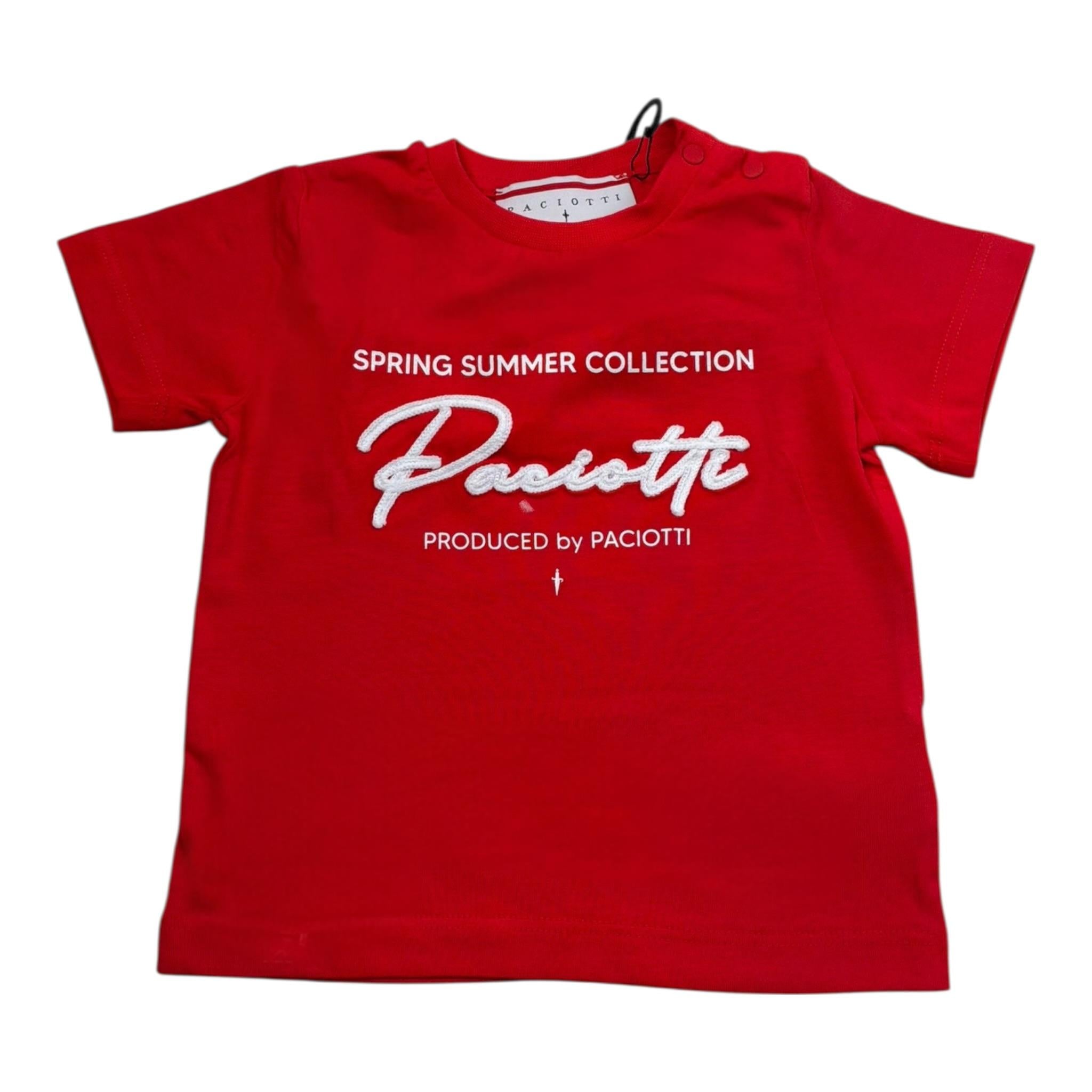 Cesare Paciotti T-Shirt Tinta Unita Girocollo con Stampa per Neonato TSP3157B ROSSO CESARE PACIOTTI 