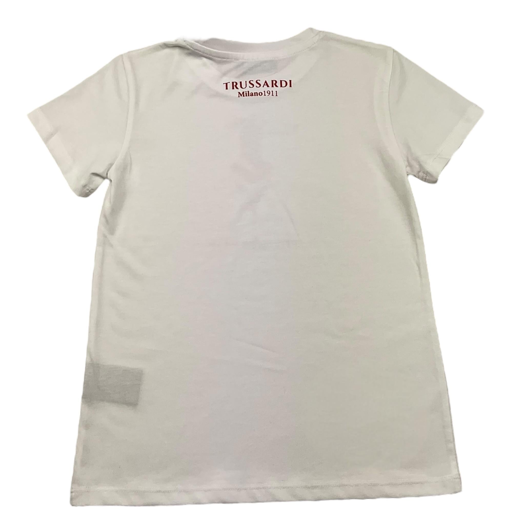 TRUSSARDI t-shirt girocollo tinta unita con logo Bianco per Bambina TGA25054TS BIANCO TRUSSARDI 