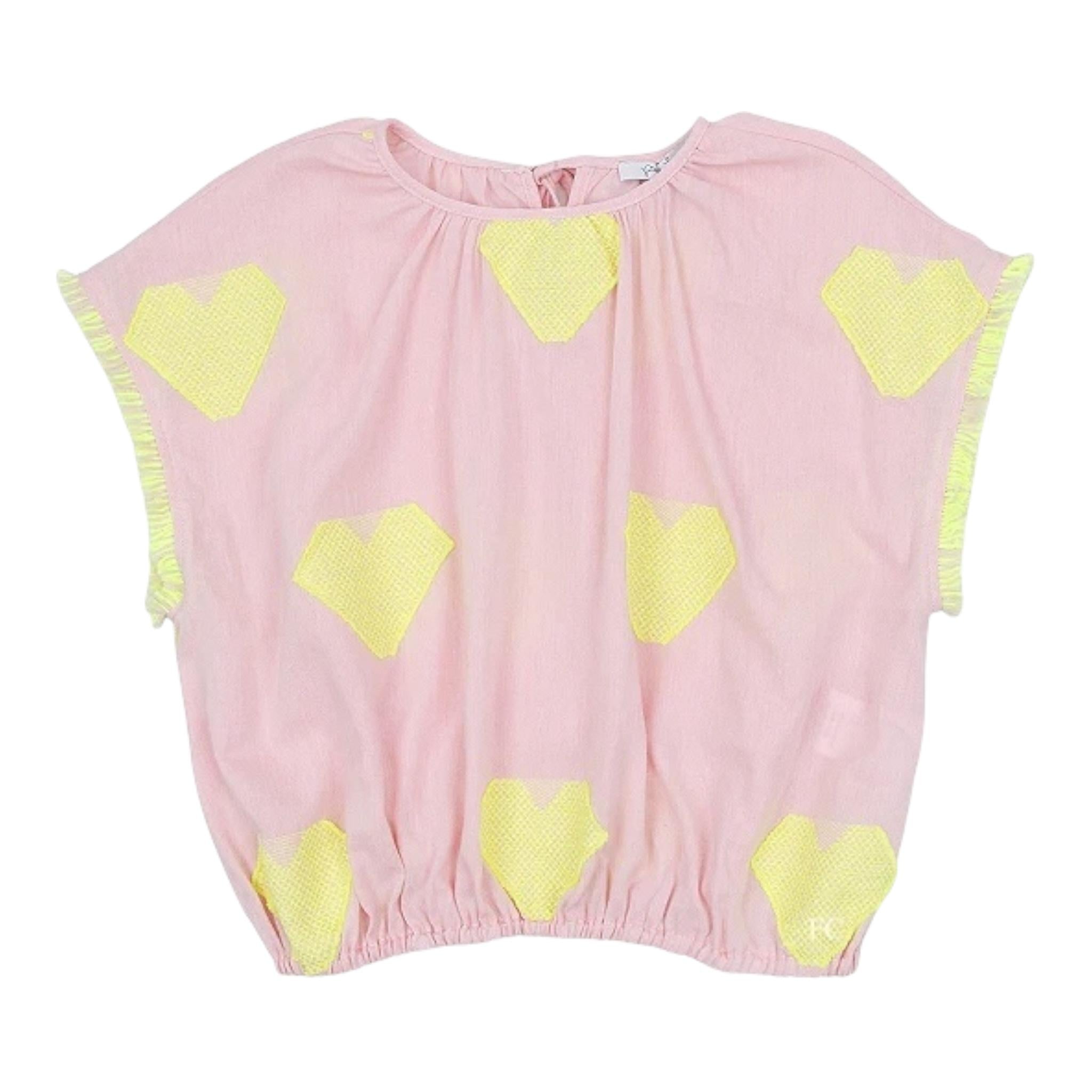 Piccola Ludo camicia tinta Unita con Fantasia per Bambina BS10WB070 ROSA PICCOLA LUDO 