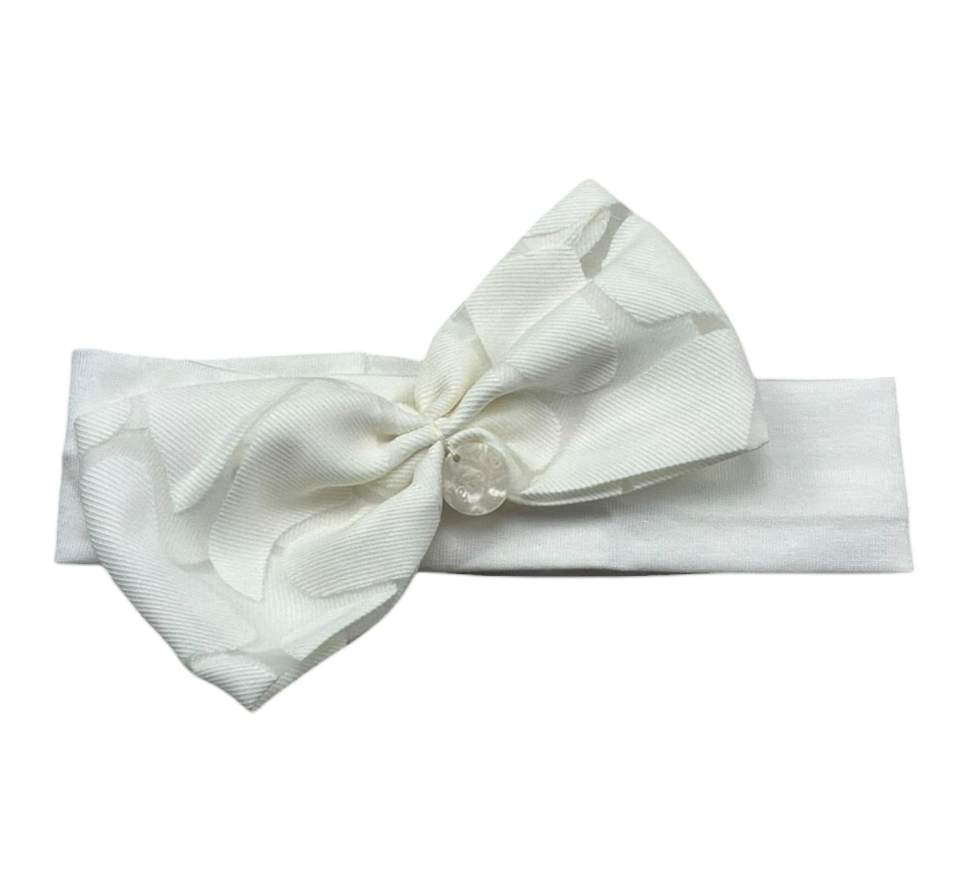 Le Bebe Fascia Capelli Tinta Unita per Neonata LBG6410 BIANCO LE BEBE 