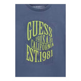 Guess T-Shirt Girocollo Tinta Unita con Stampa per Neonato N5RI19K8HM4N AZZURRO GUESS 