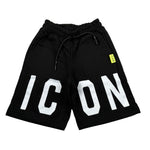 Icon Bermuda In Felpa Tinta Unita con Logo per Bambino IBSH00491 NERO ICON 
