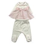 MINIMU' completo 2pz maglia-ghettina tinta unita con contrasti  Bianco per Neonata P39103 BIANCO MINIMU' 