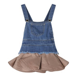 Fun & Fun Abito In Denim Giromanica Con Gonna In Contrasto Blu Per Bambina