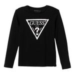 GUESS shirt girocollo tinta unita con stampa Nero per Bambino J84I36K8HM0 NERO GUESS 