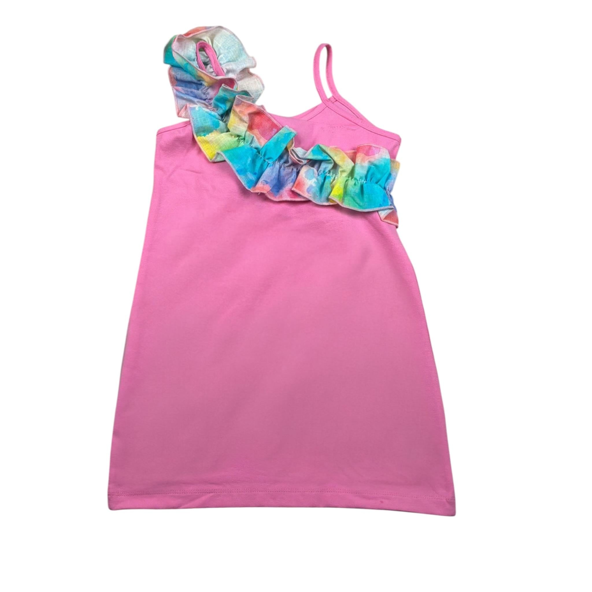 Gaelle Abito tinta unita con Rouches Rosa per Bambina 2746V00476 ROSA GAELLE 