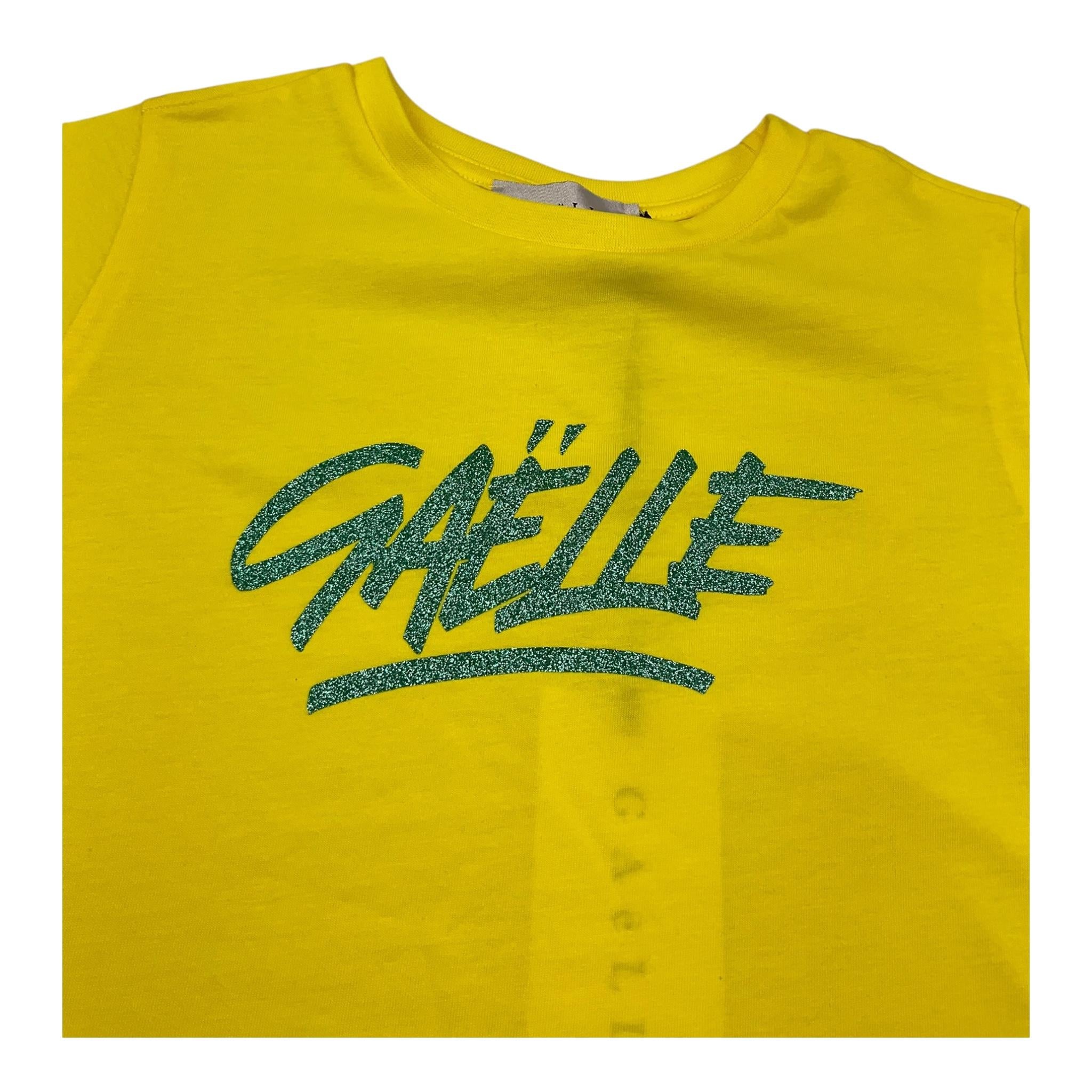 Gaelle T-Shirt Girocollo Tinta Unita con Stampa Logo per Bambina 2941T0155 GIALLO GAELLE 