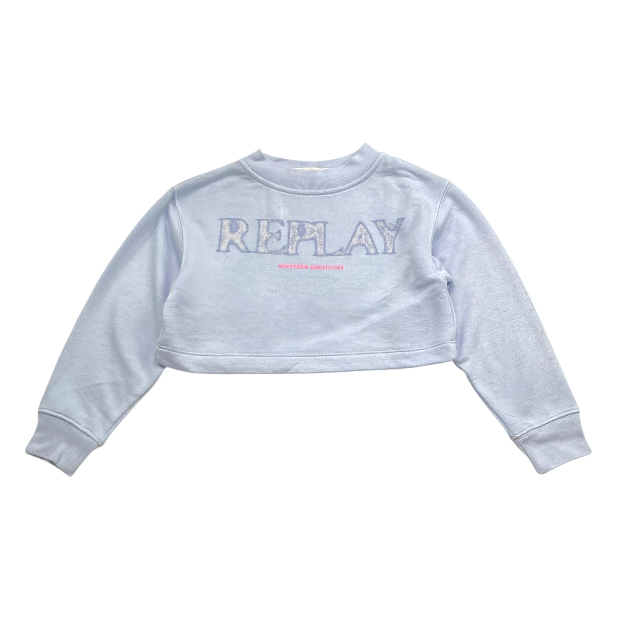 Replay Felpa Girocollo Tinta Unita con Stampa per Bambina SG2125 AZZURRO REPLAY 