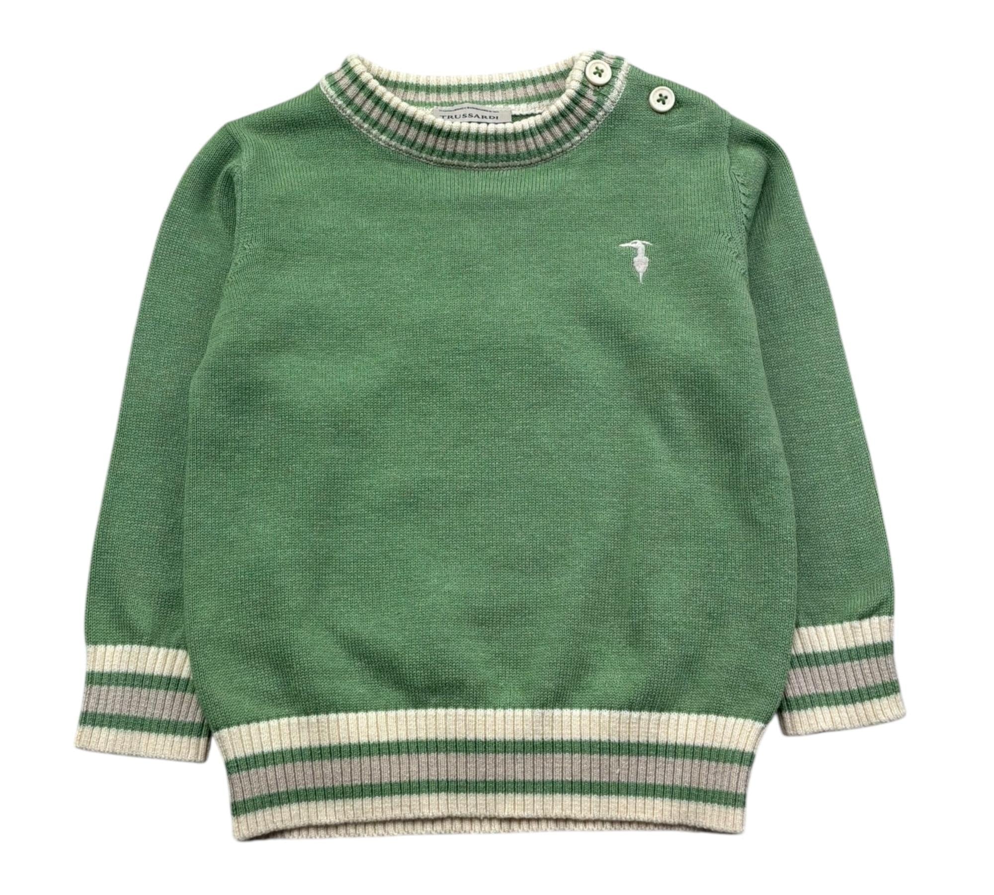 Trussardi Maglia Girocollo Tinta Unita per Neonato TIP26055MA VERDE TRUSSARDI 