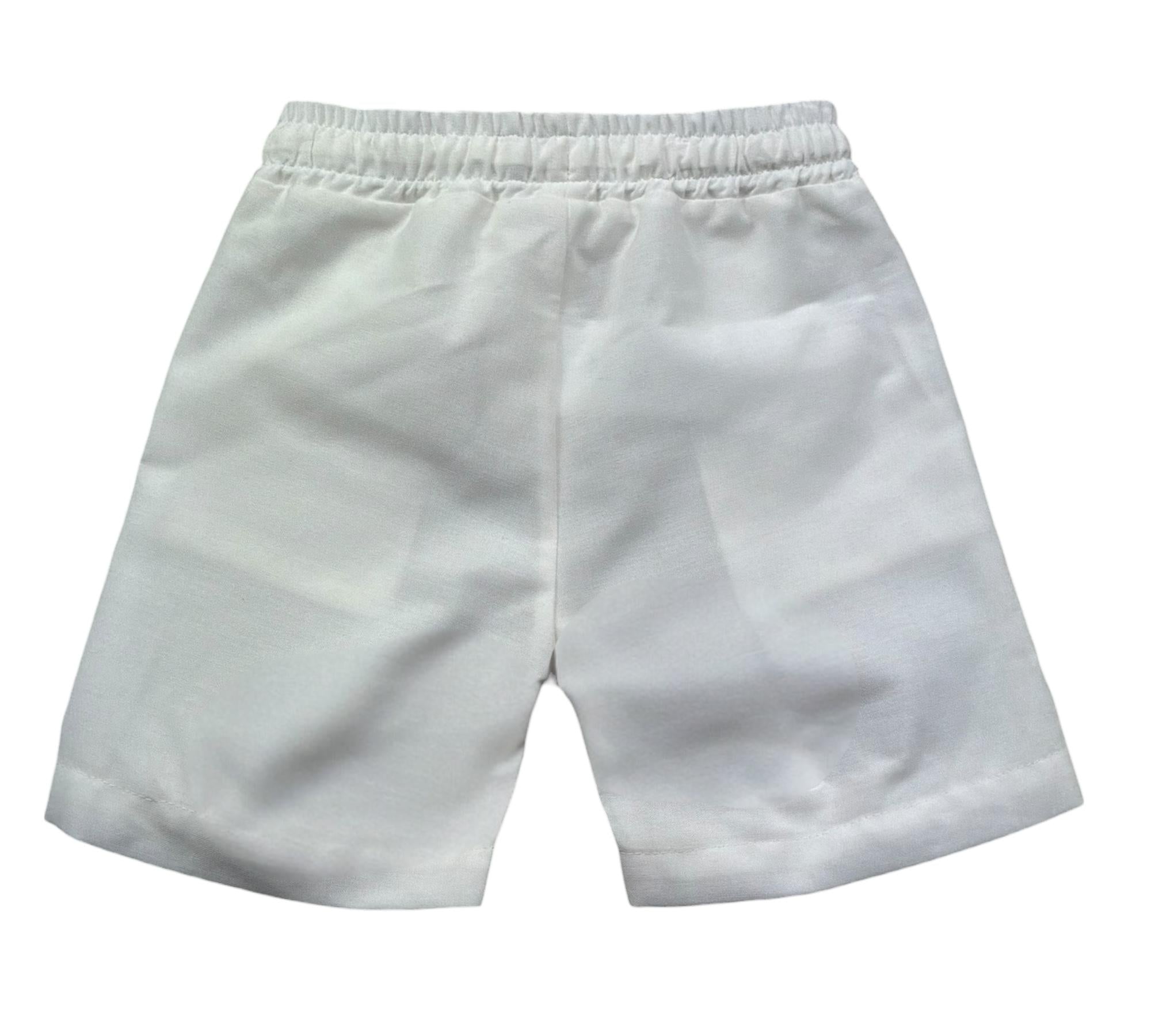 Le Bebe Bermuda Tinta Unita con Elastico In Vita per Neonato LBB5395 BIANCO LE BEBE 