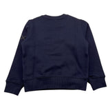 SUN68 felpa chiusa girocollo tinta unita con logo Blu per Neonato F44320N BLU SUN68 