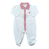 Perdipiu' Tutina Tinta Unita con Profili In Contrasto per Neonato RURUI BIANCO PERDIPIU' 